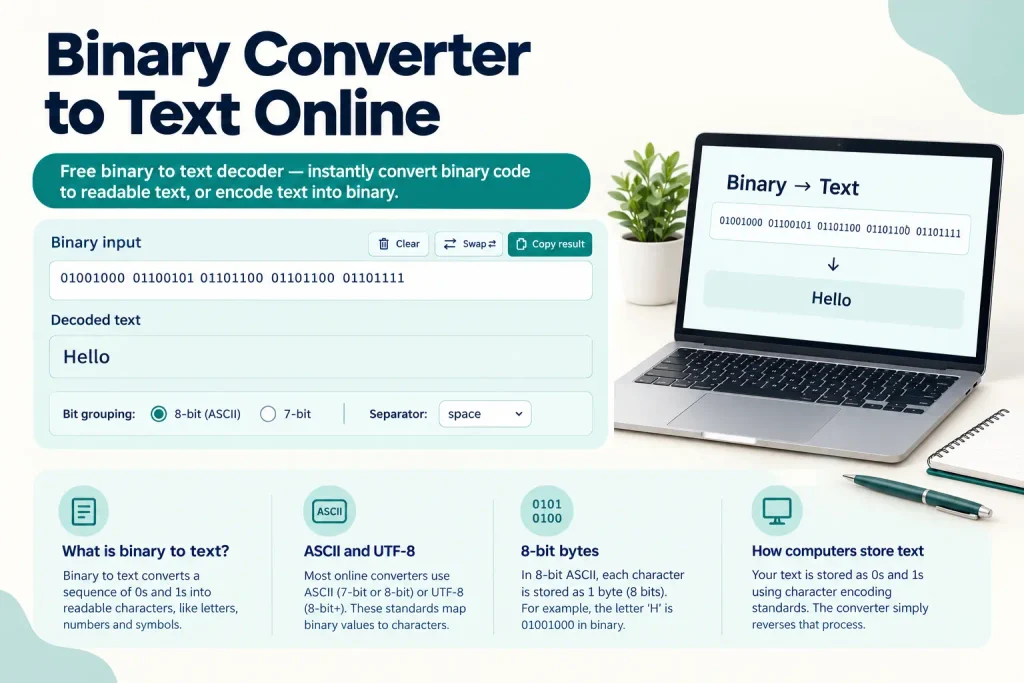 Binary Converter to Text Online Free Binary to Text Decoder