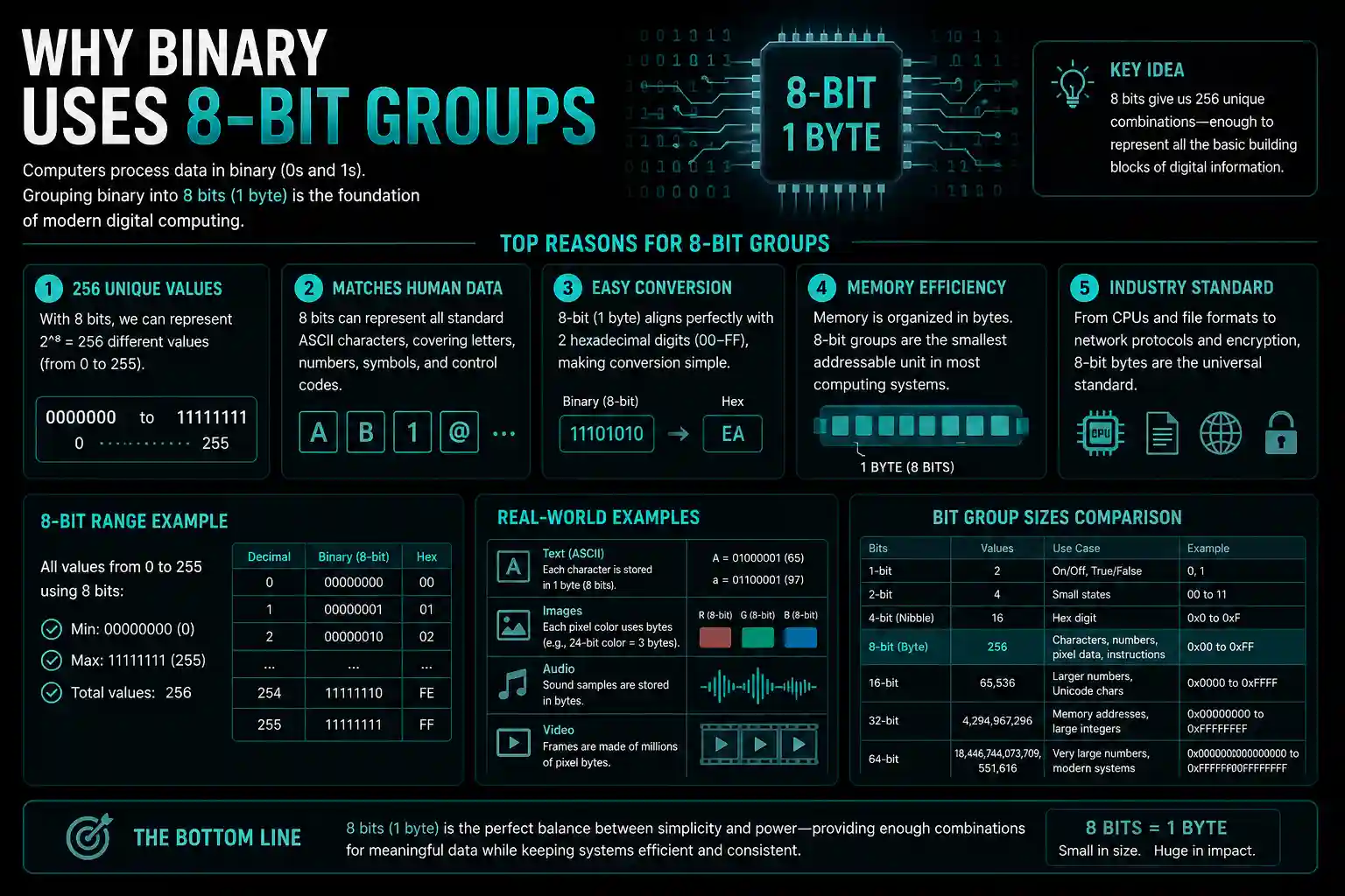 Why Binary Uses 8-Bit Groups